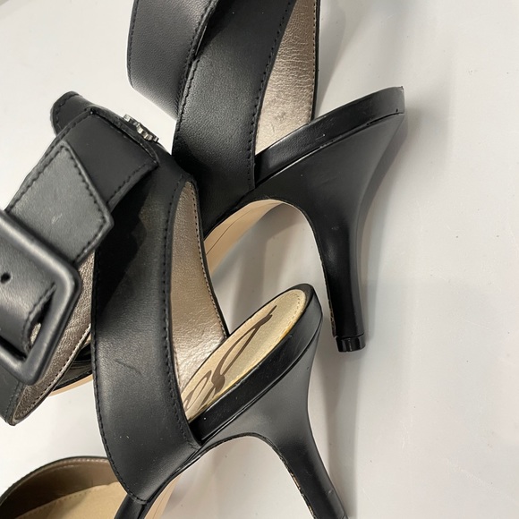 Sam Edelman Black Leather Ankle Strap Heels - Picture 5 of 12